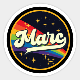 Marc // Rainbow In Space Vintage Style Sticker